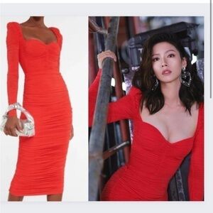 Alex Perry Red Midi Dress